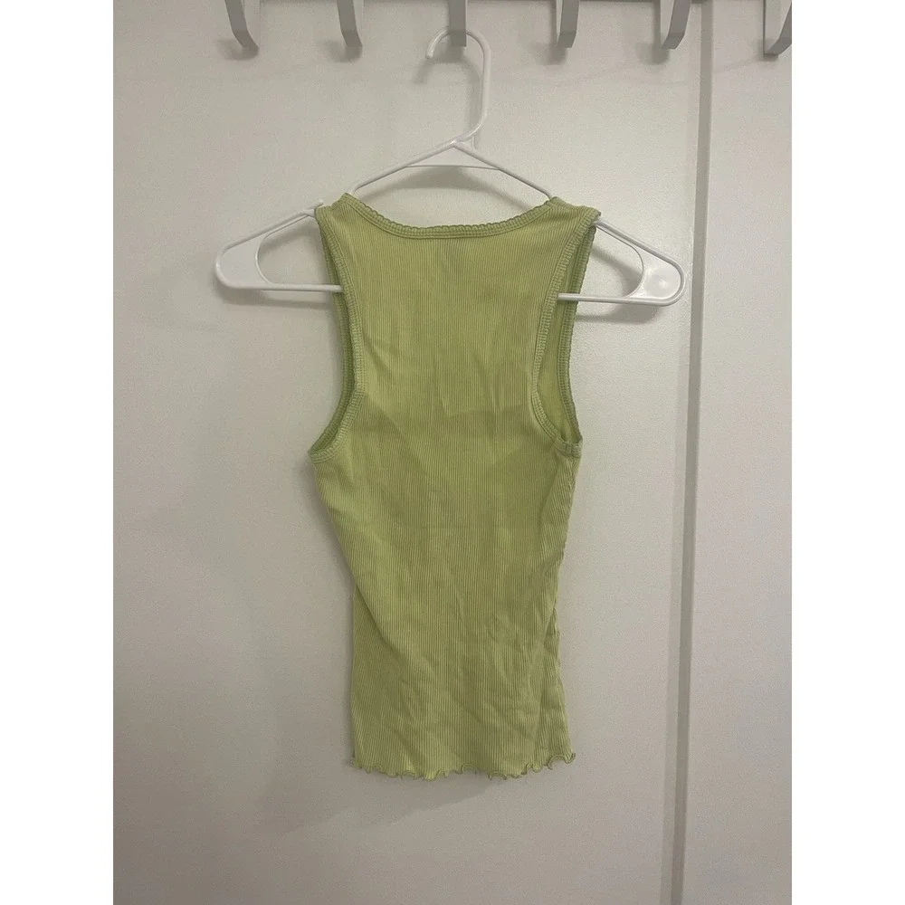 Vintage‎ Green Lettuce Tank Top Lake Tahoe California Granolagirl Xxs